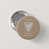 Holocaust-Erinnerungsgedanken Weißes Band-Button Button (Vorne & Hinten)
