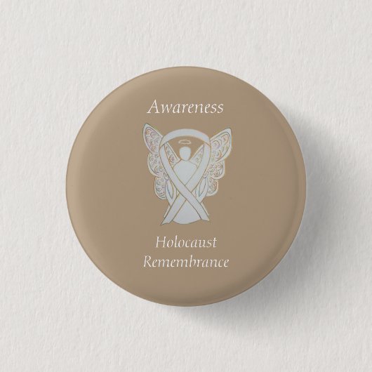 Holocaust-Erinnerungsgedanken Weißes Band-Button Button (Vorderseite)