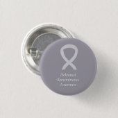 Holocaust-Erinnerungsgedanken Weißes Band-Button Button (Vorne & Hinten)