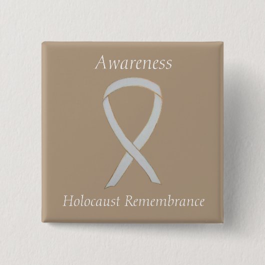 Holocaust-Erinnerungsgedanken Weißes Band-Button Button (Vorderseite)