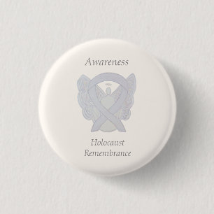 Holocaust-Erinnerungsgedanken Weißes Band-Button Button