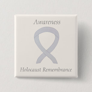 Holocaust-Erinnerungsgedanken Weißes Band-Button Button