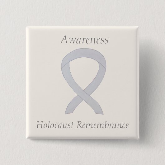 Holocaust-Erinnerungsgedanken Weißes Band-Button Button (Vorderseite)
