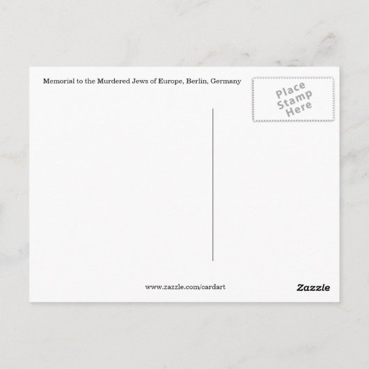 Holocaust-Gedenkfeld Postkarte (Rückseite)
