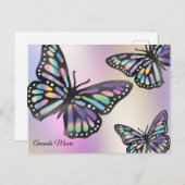 Holofolienflügel aus Monarchschmetterlingen Postkarte (Vorne/Hinten)