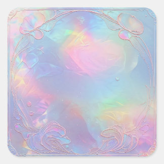 hologhraphischer Hintergrund Quadratischer Aufkleber