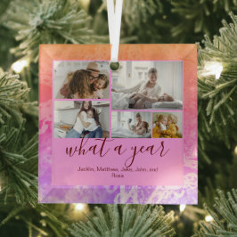 Holografie Custom 5 Fotos Typografie Neujahr Ornament Aus Glas