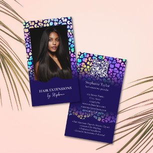 Holografie Luxus Friseur Extensions Perücke Foto Visitenkarte