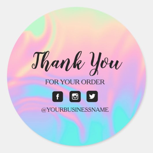 Holografie Unicorn Aufkleber . Eleganz und Harmoni (Vorderseite)