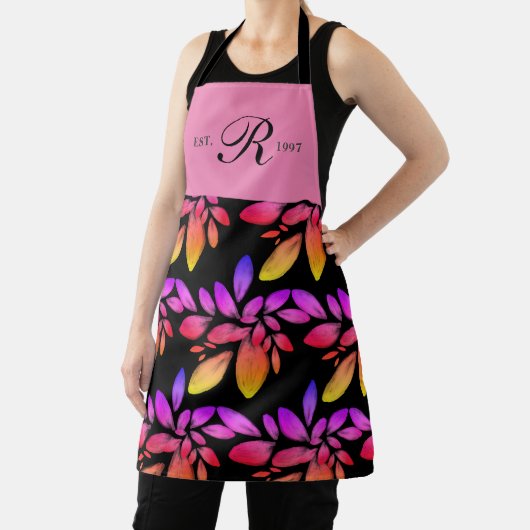 Holografie Unicorn Botanische Foliage Mit Monogram Schürze (InSitu)