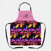 Holografie Unicorn Botanische Foliage Mit Monogram Schürze (Vorderseite)