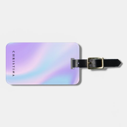 Holografisch einfach minimal Moderne Elegante Cust Gepäckanhänger (Vorderseite horizontal)