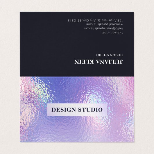 Holografisch eingeklappte Visitenkarte Visitenkarten (Außenseite Aufgefaltet)