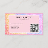 holografisch farbenfroher Neon QR Code Makeup Arti Visitenkarte (Rückseite)