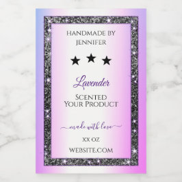 Holografisch farbige Silber-Glitzer-Produktetikett Lebensmitteletikett