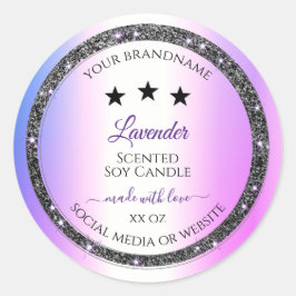 Holografisch farbige Silber-Glitzer-Produktetikett Runder Aufkleber