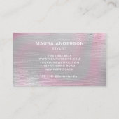 Holografisch gebürstetes Rosa Modernes Monogramm-E Visitenkarte (Rückseite)