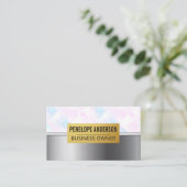 Holografisch geometrisch | Metallisch Visitenkarte (Stehend Vorderseite)