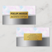 Holografisch geometrisch | Metallisch Visitenkarte (Vorne/Hinten)