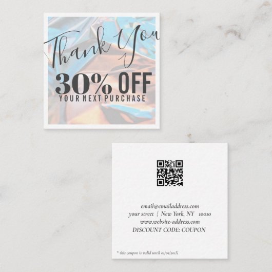 Holografisch Inspiriert Rabattkarte Quadratische Visitenkarte (Vorne/Hinten)