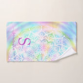 Holografisch Mit Monogramm Pastell Iridescent Rain Handtuch (Handtuch)