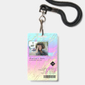 Holografisch | Mitarbeiter Foto ID Company Securit Ausweis (Vorderseite mit Lanyard)