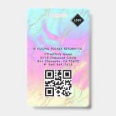 Holografisch | Mitarbeiter Foto ID Company Securit Ausweis (Rückseite)