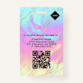 Holografisch | Mitarbeiter Foto ID Company Securit Ausweis (Rückseite)