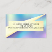 Holografisch, modern geometrisch, Haartrockner Visitenkarte (Rückseite)