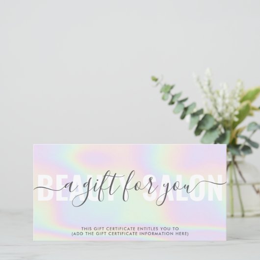 Holografisch moderner pastellfarbener Regenbogensa (Stehend Vorderseite)