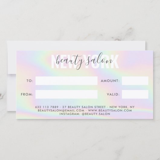 Holografisch moderner pastellfarbener Regenbogensa (Rückseite)