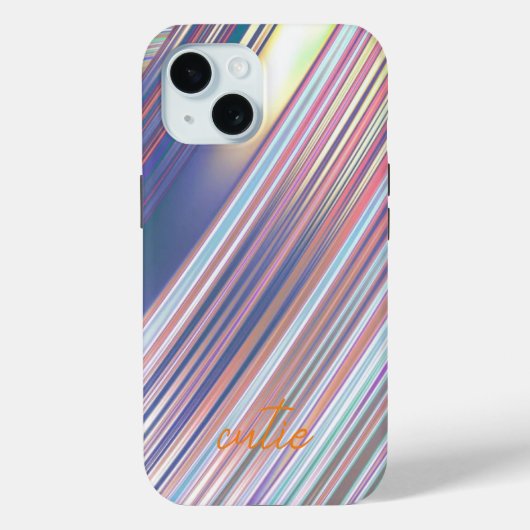 Holografisch Niedlich Striped Girly Case-Mate iPhone Hülle (Rückseite)