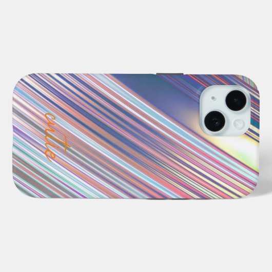 Holografisch Niedlich Striped Girly Case-Mate iPhone Hülle (Rückseite (Horizontal))