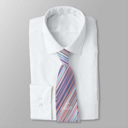 Holografisch Niedlich Striped Girly Krawatte (Gebunden)