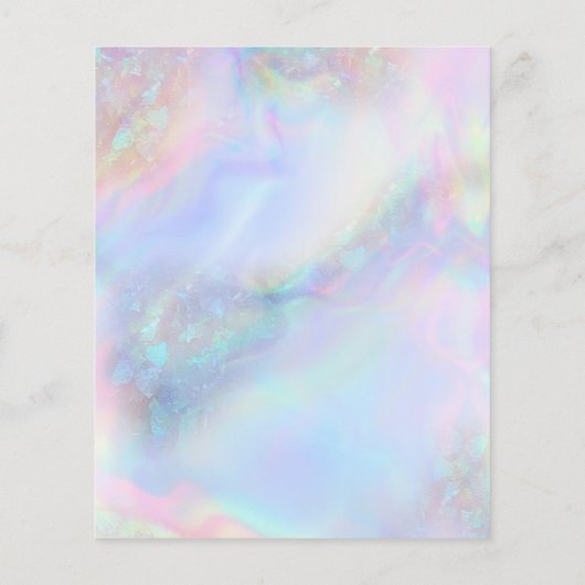 holografisch-opal inspiriert Hintergrund pastellfa Flyer (Hinten)