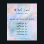 holografisch-opal inspiriert Hintergrund pastellfa Flyer<br><div class="desc">Schönheitssalon berufliche Make-up-Künstler Flyer</div>