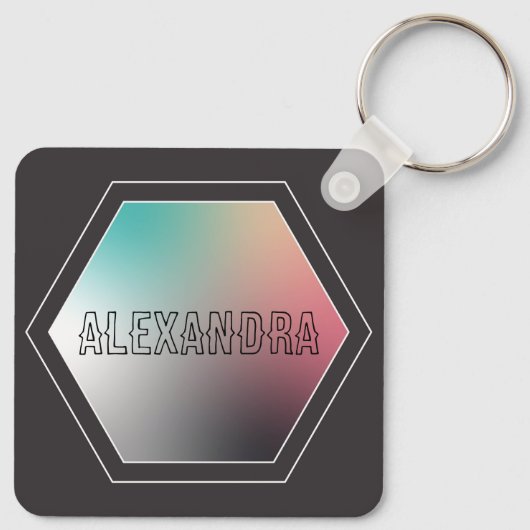 Holografisch Personalisiert Pastel Gradient Schlüsselanhänger (Rückseite)