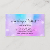 Holografisch Pink-Logo-Lash-Makeul-Nägel Visitenkarte (Rückseite)