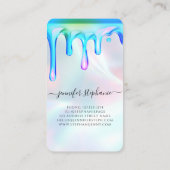 Holografisch-Polnische Tropfen Nails Beauty Telefonnummerkarte (Rückseite)