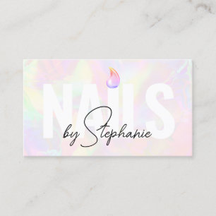 Holografisch-Polnischer Nagelkünstler QR Code Pink Telefonnummerkarte