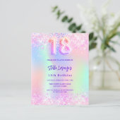 Holografisch rosa 18. Geburtstagsausschreibung (Stehend Vorderseite)