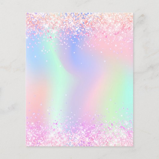 Holografisch rosa 18. Geburtstagsausschreibung (Rückseite)