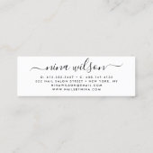 Holografisch rosa Glitzer-Chic-Skriptsignatur Mini Visitenkarte (Rückseite)