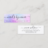 Holografisch rosa Glitzer-Chic-Skriptsignatur Mini Visitenkarte (Vorne/Hinten)