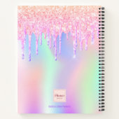 holografisch rosa Glitzer des Sketchbuchs motivier Notizblock (Rückseite)