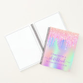 holografisch rosa Glitzer des Sketchbuchs motivier Notizblock (Innenseite)