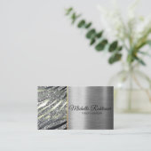 Holografisch-rosa Glitzer mit elegantem Skriptsign Visitenkarte (Stehend Vorderseite)