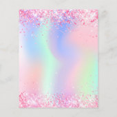 Holografisch rosa Glitzern Foto qr Flyer (Hinten)