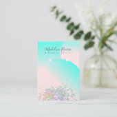 Holografisch rosa Gradient Earring Display Card Telefonnummerkarte (Stehend Vorderseite)