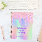 holografisch rosa inspirierendes Zitat aus dem Ske Notizblock